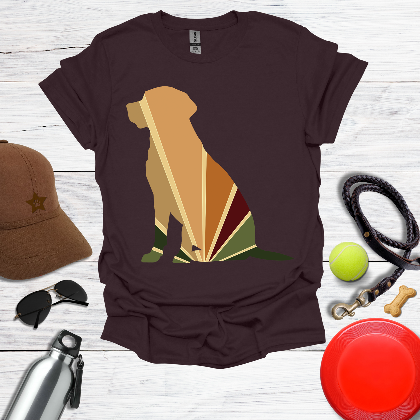 Retro Color Labrador Silhouette T-Shirt