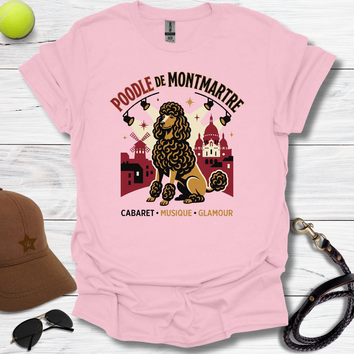 Poodle Cafe De Montmartre T-Shirt