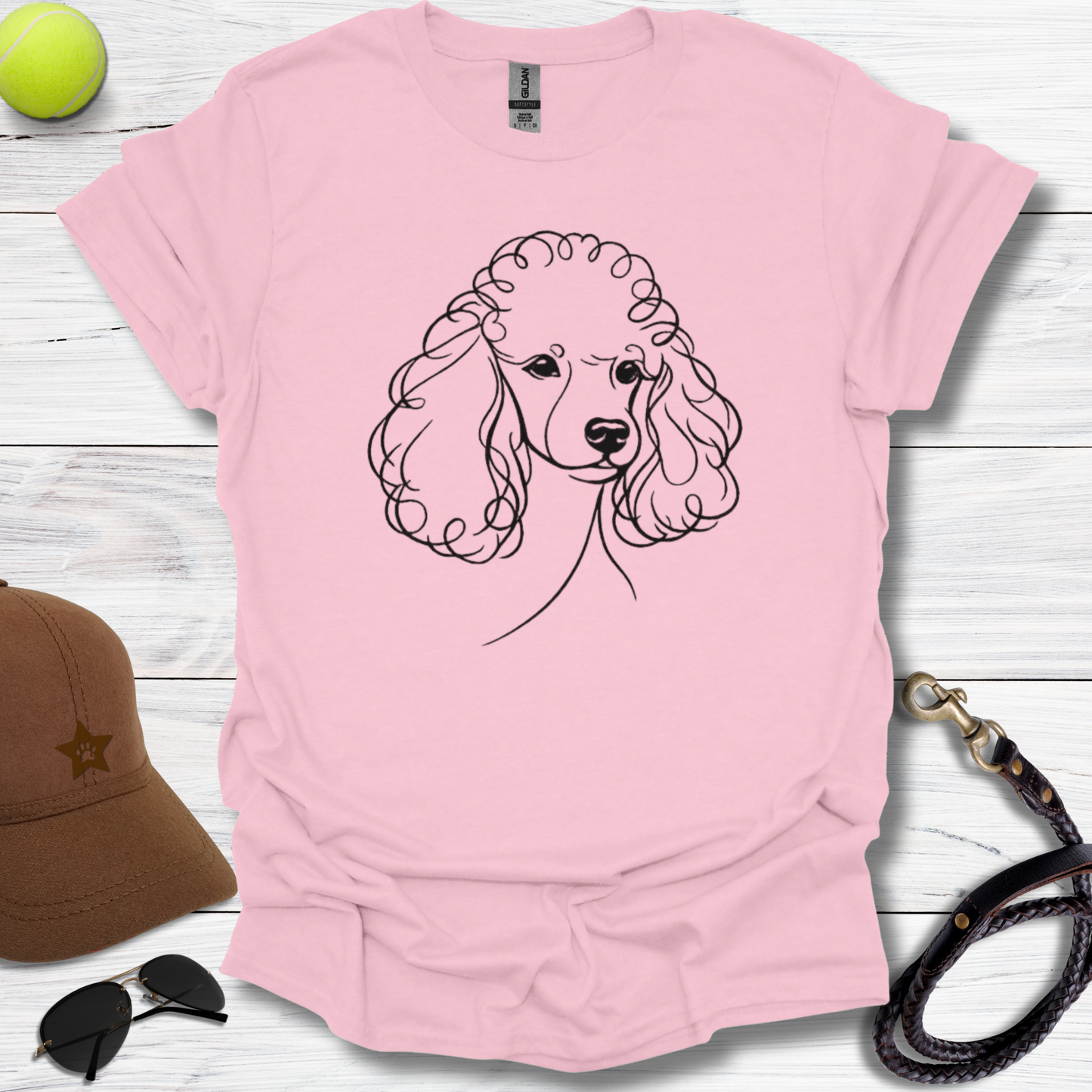 Poodle LineArt T-Shirt