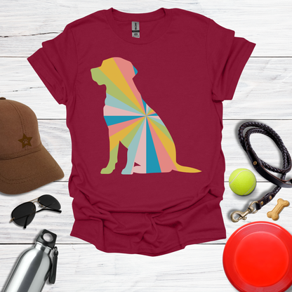 Rainbow Geometric Labrador Dog T-Shirt