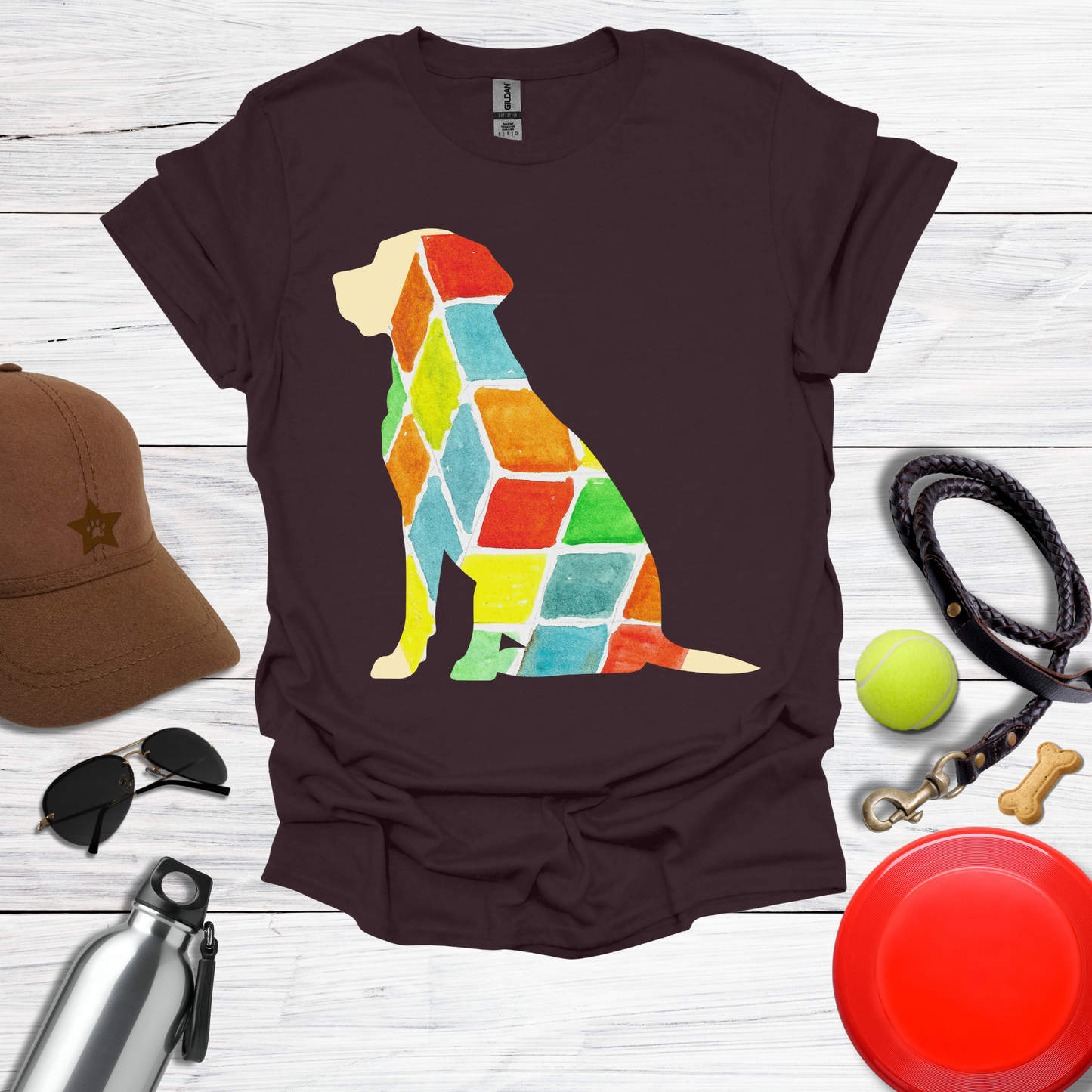 Watercolor Patchwork Labrador Tee
