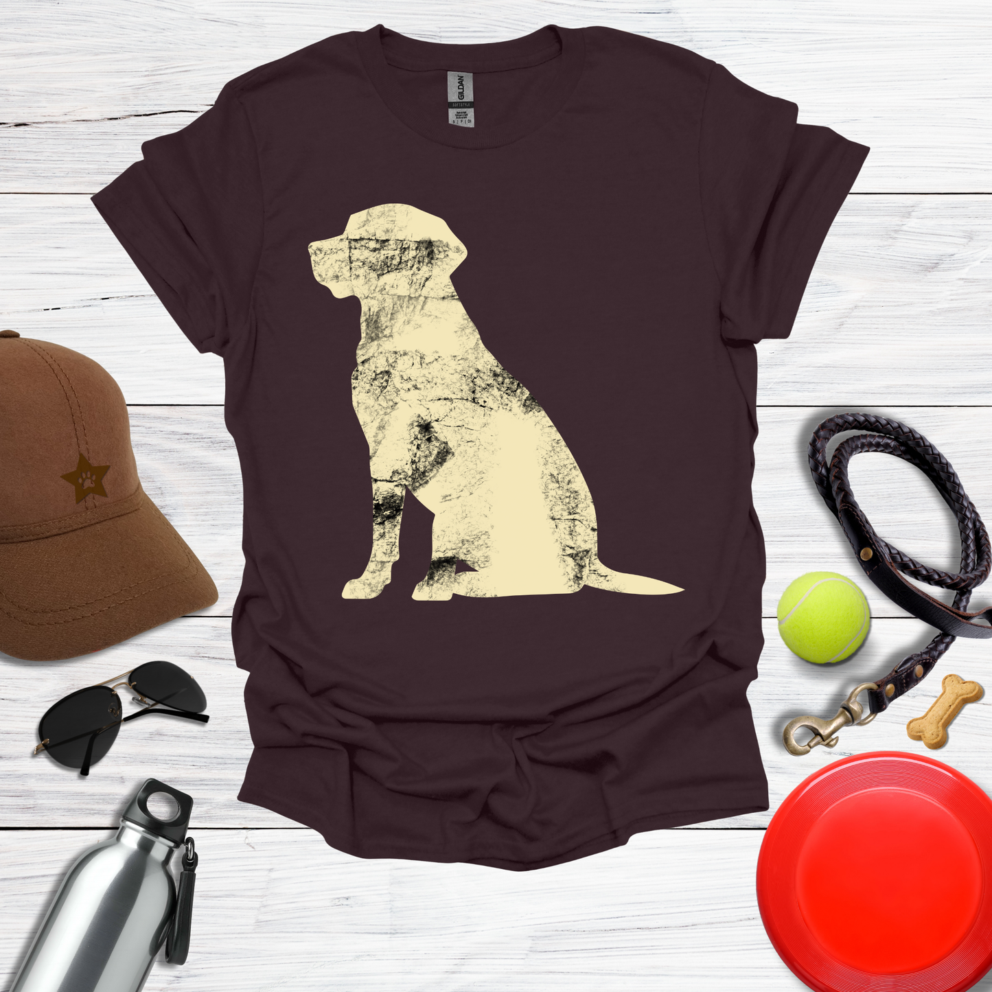 Grunge Labrador Silhouette T-Shirt