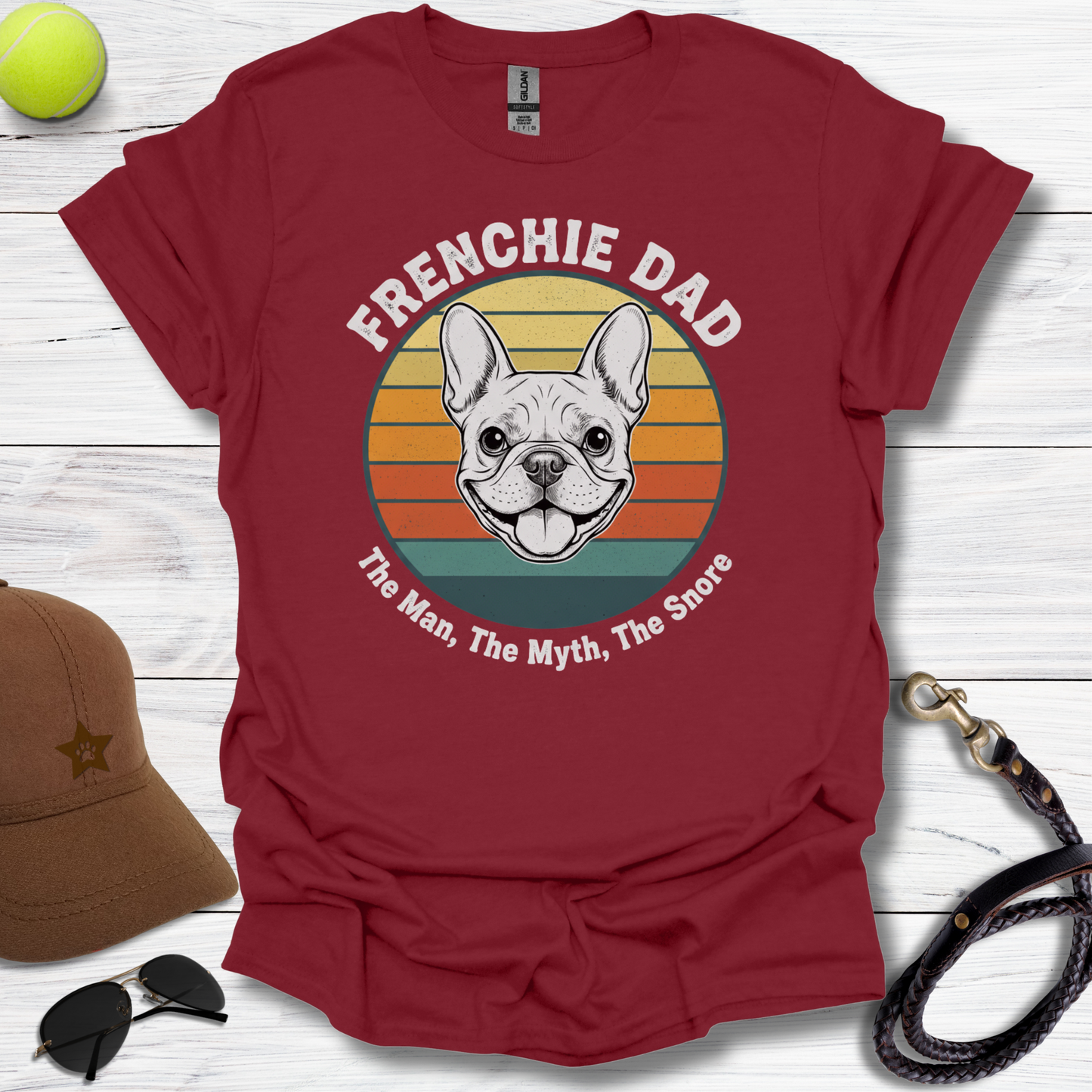 Frenchie Dad Man, Myth, Snore T-Shirt