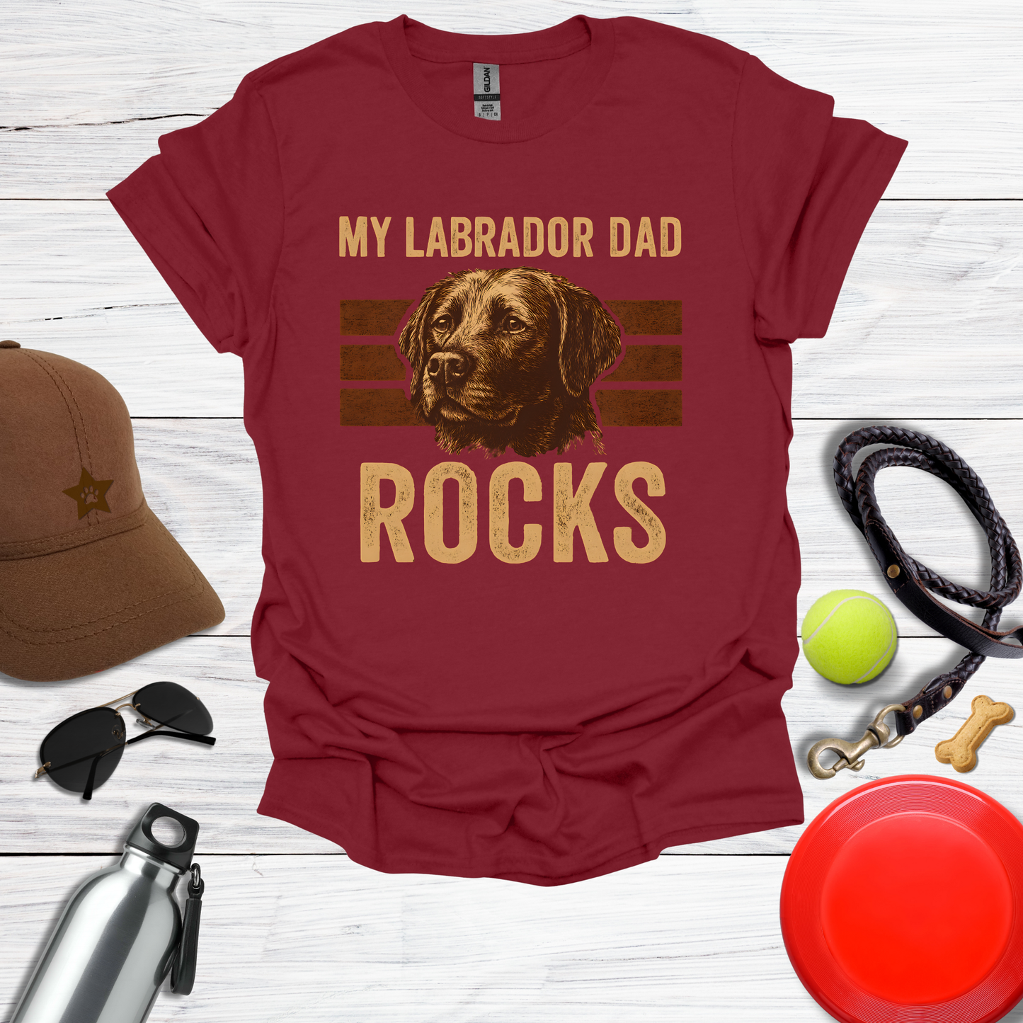 My Labrador Dad Rocks Retro T-Shirt