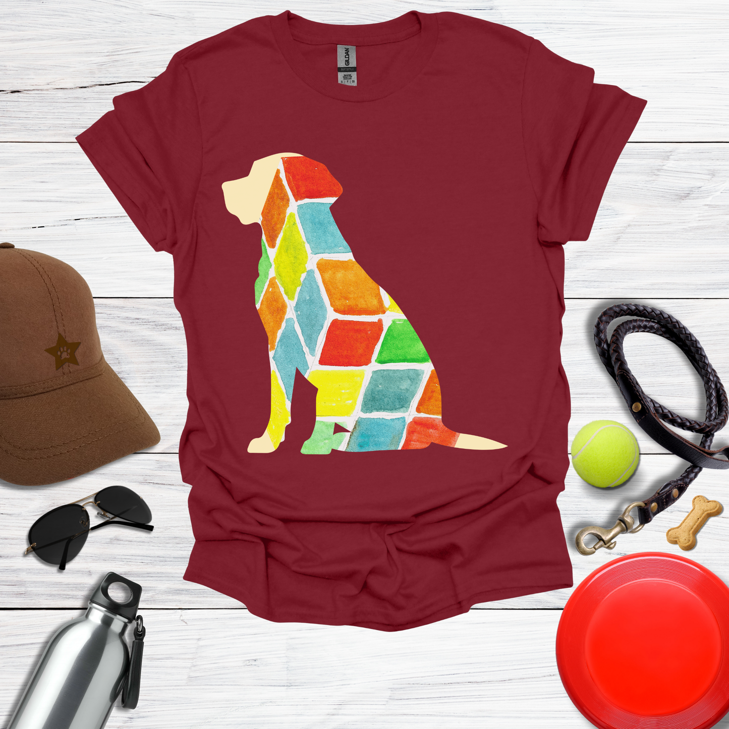 Watercolor Patchwork Labrador Tee