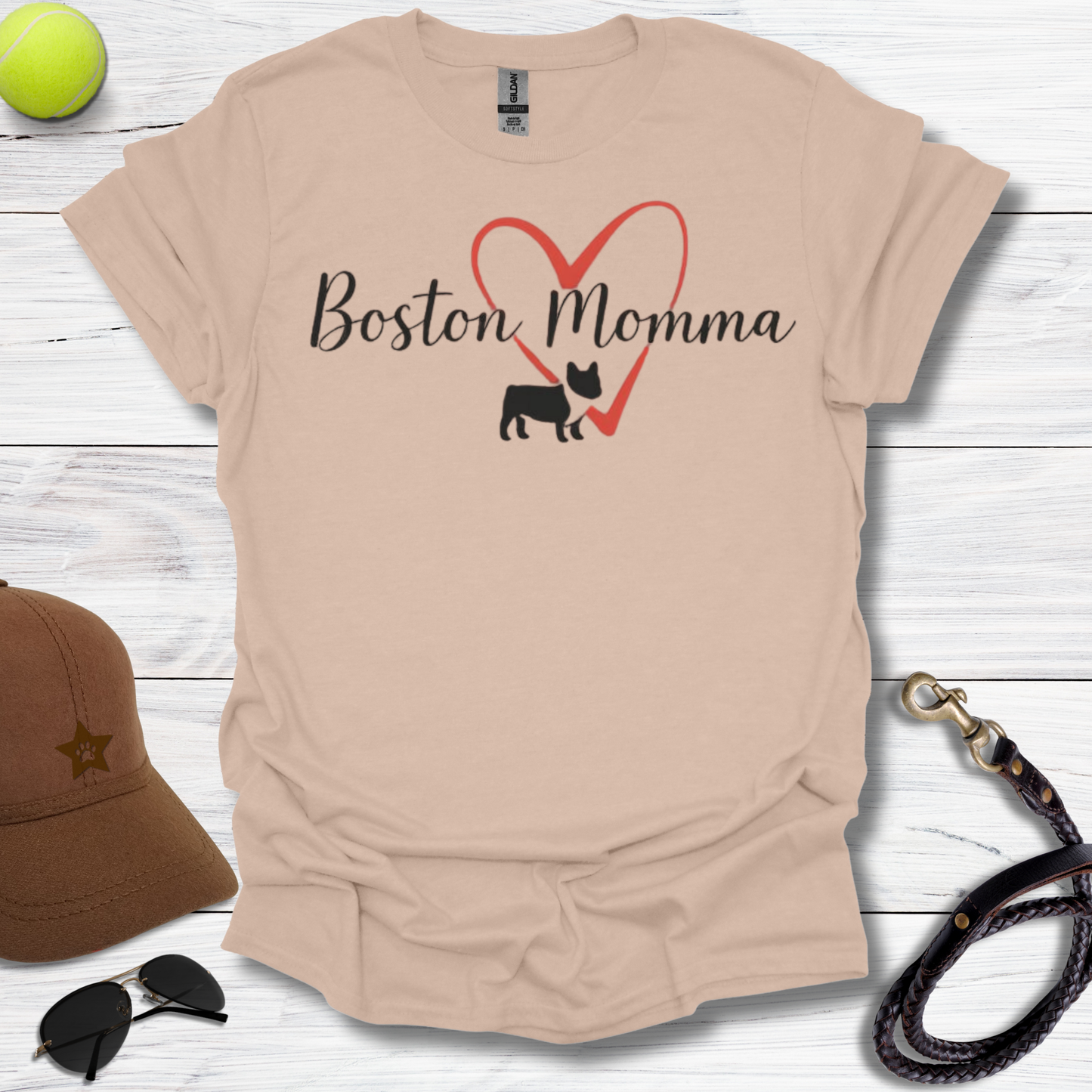 Boston Momma Heart T-Shirt