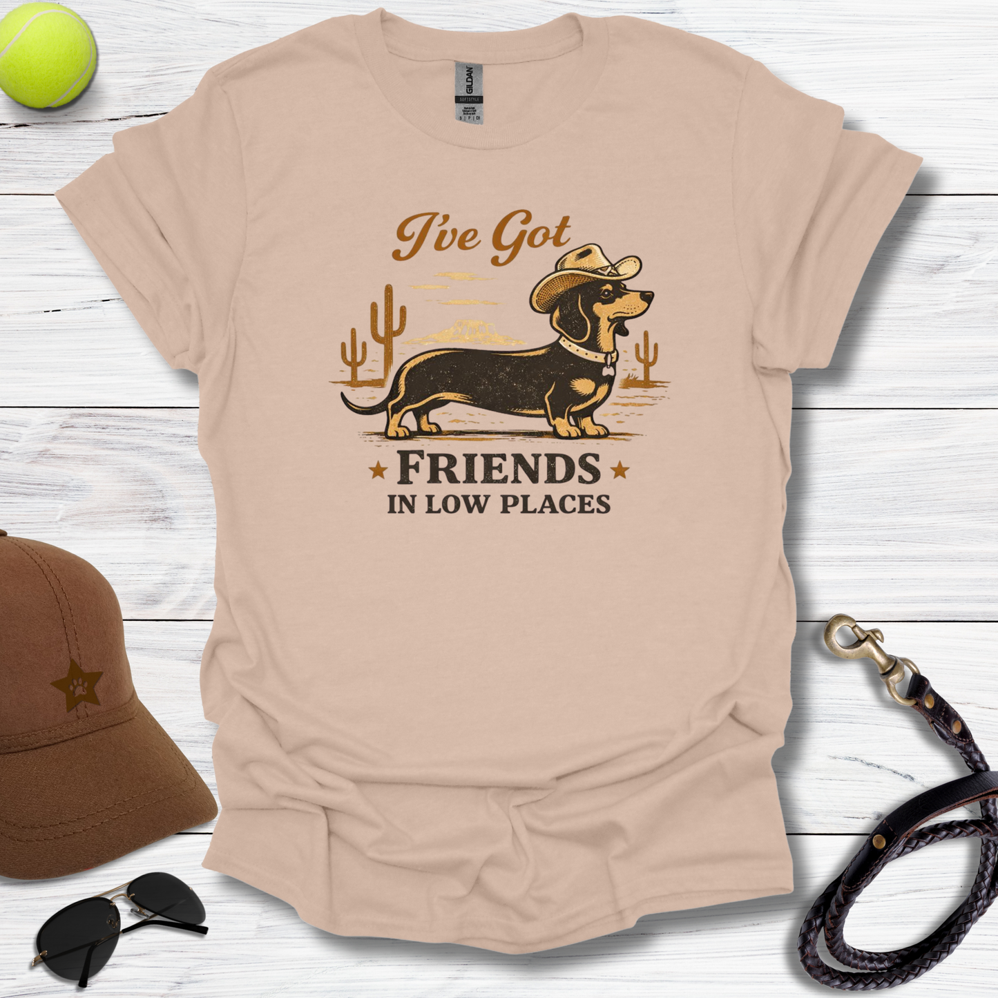 Dachshund Friends In Low Places T-Shirt