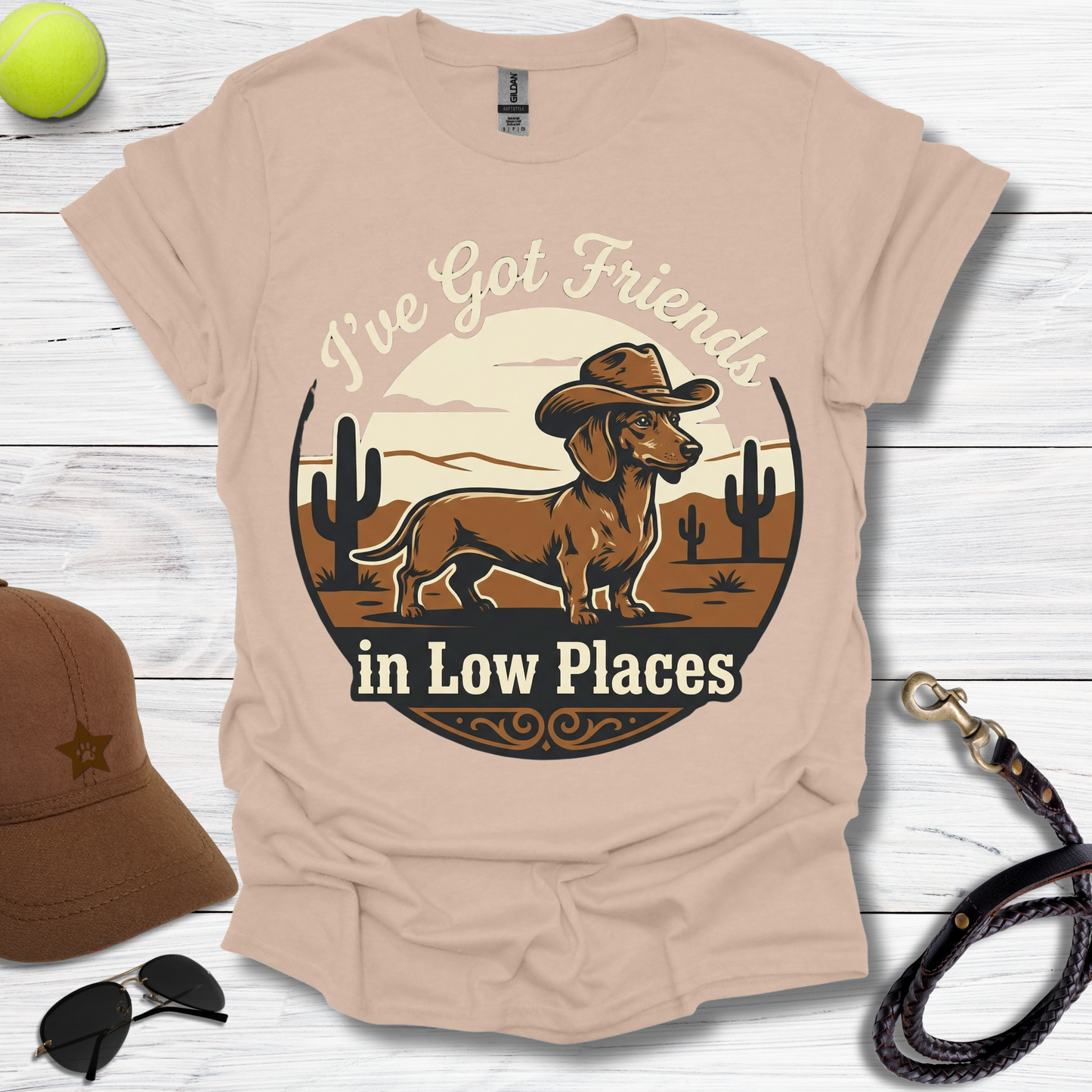 Friend In Low Places Dachshund T-Shirt