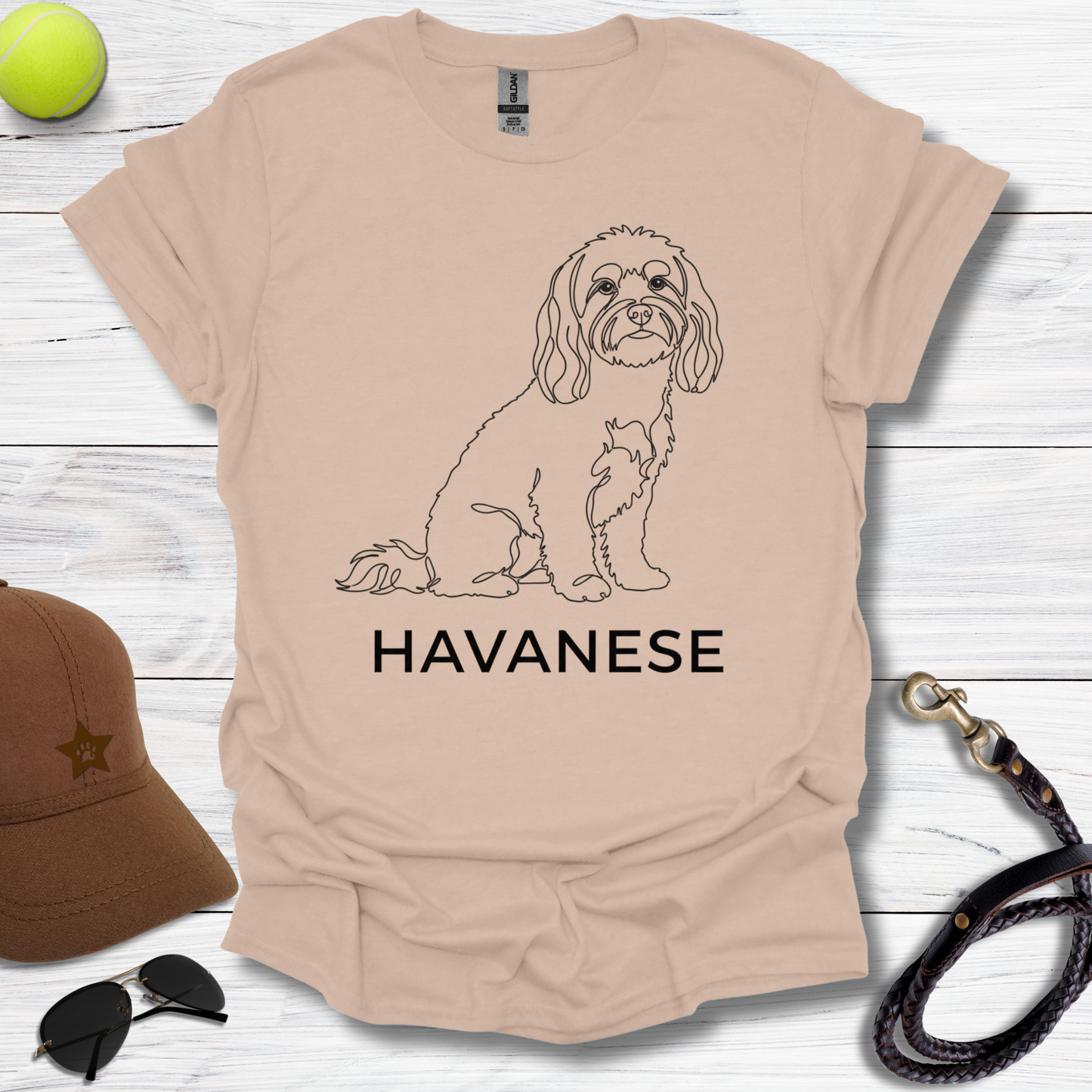 Havanese Outline Graphic T-Shirt