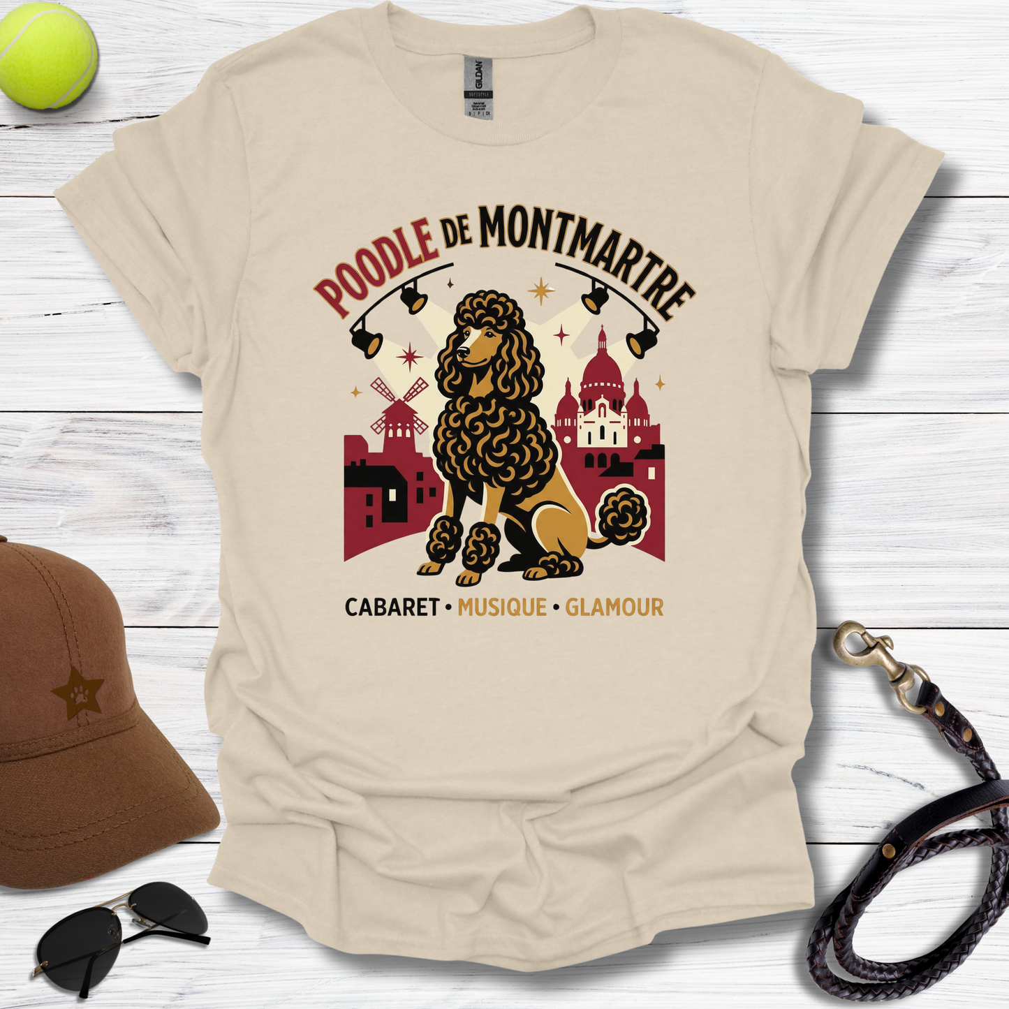 Poodle Cafe De Montmartre T-Shirt