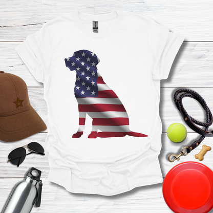 American Flag Labrador Silhouette T-Shirt