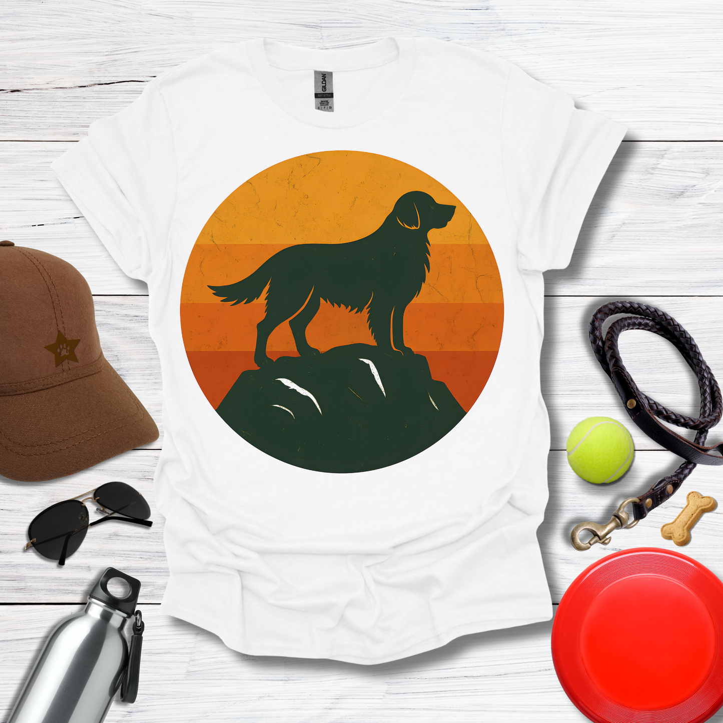 Golden Retriever at Sunset Peak T-Shirt