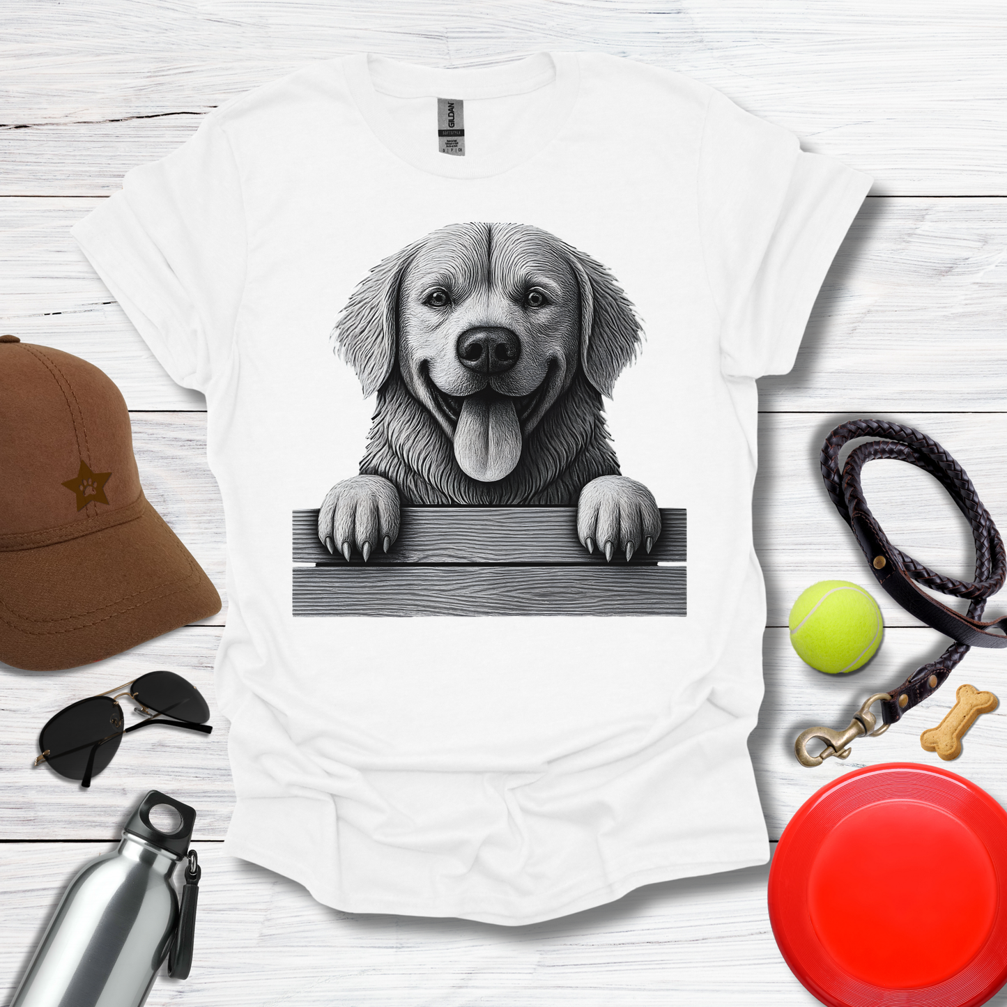 Golden Retriever Peeking T-Shirt