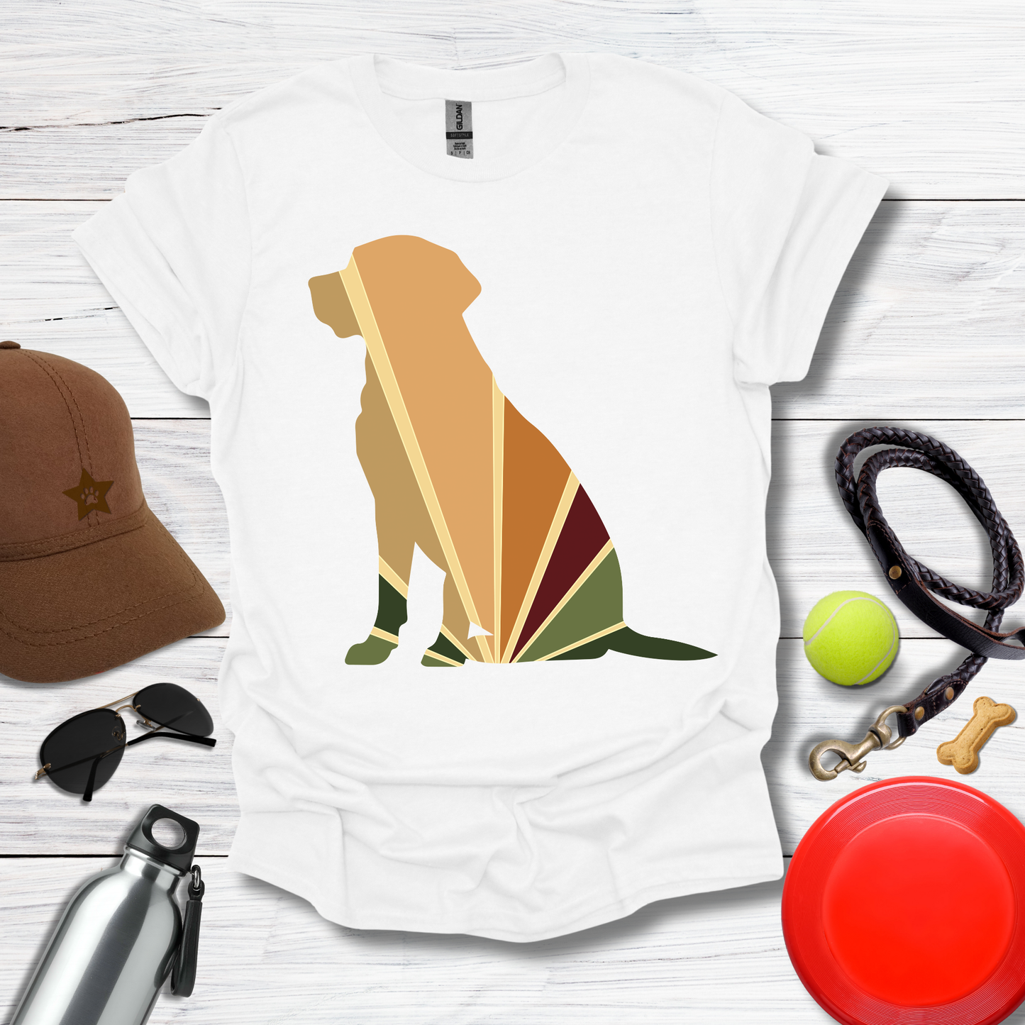 Retro Color Labrador Silhouette Tee