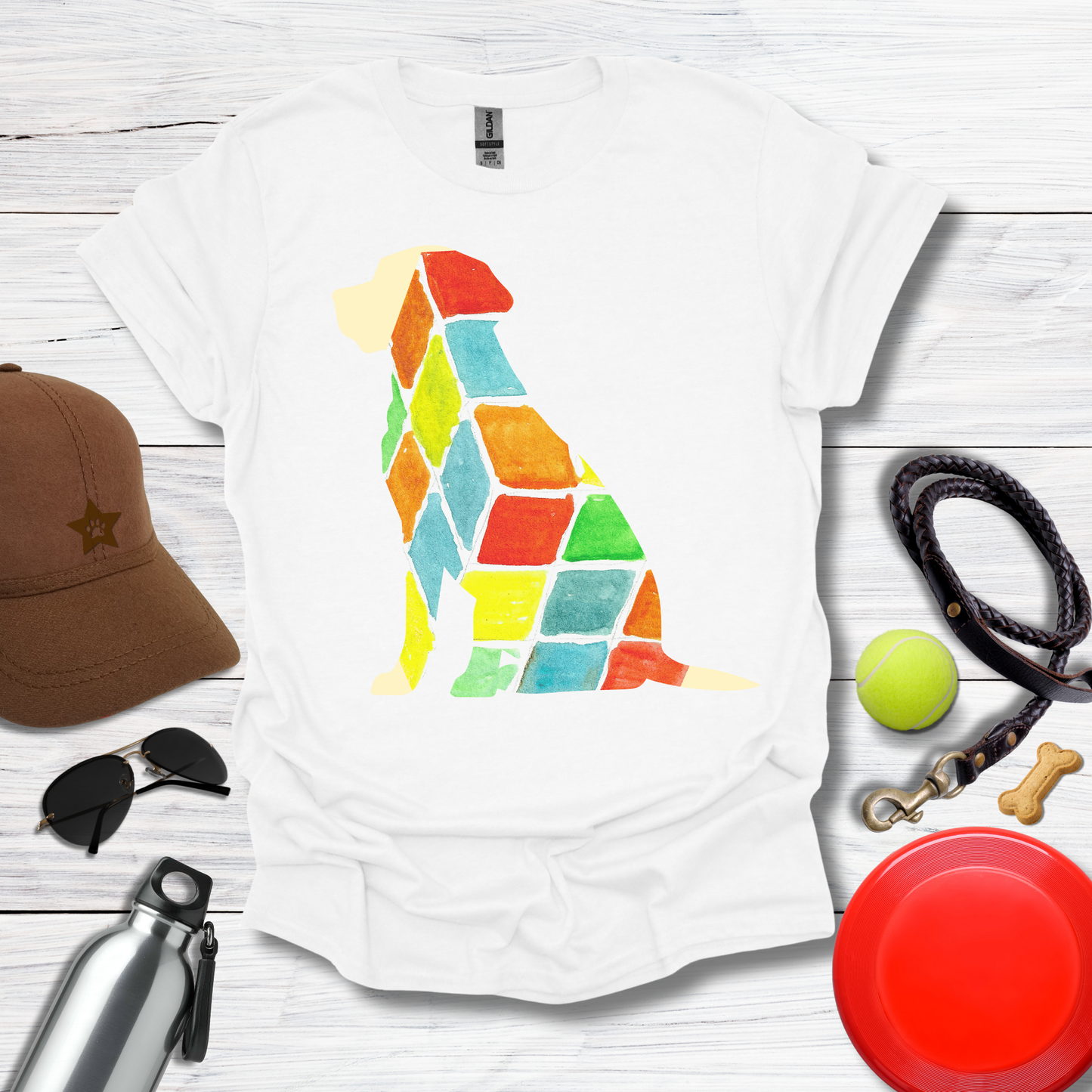 Watercolor Patchwork Labrador Tee