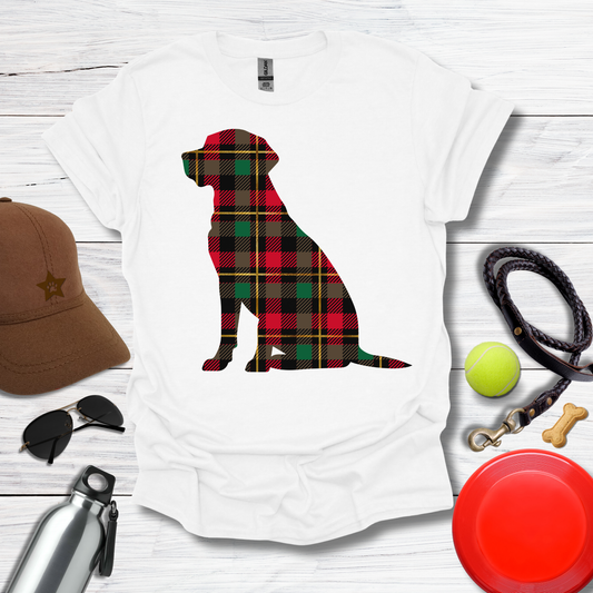 Plaid Labrador Silhouette T-Shirt