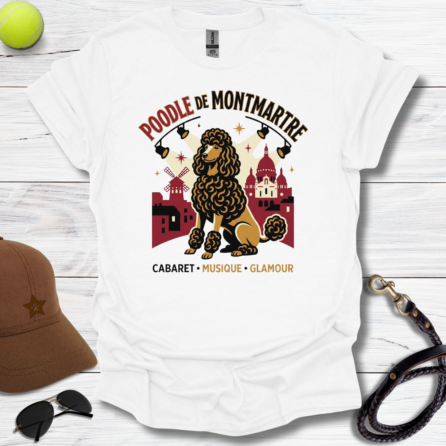 Poodle Cafe De Montmartre T-Shirt