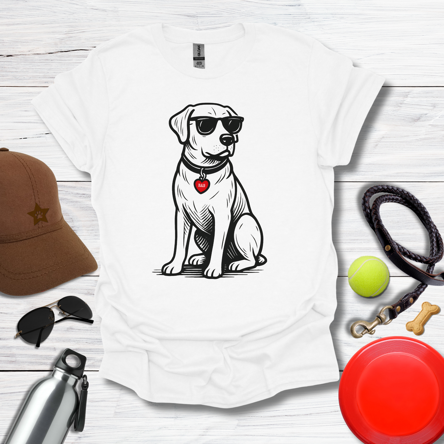 Way 2 Cool Labrador with Sunglasses for DAD T-Shirt