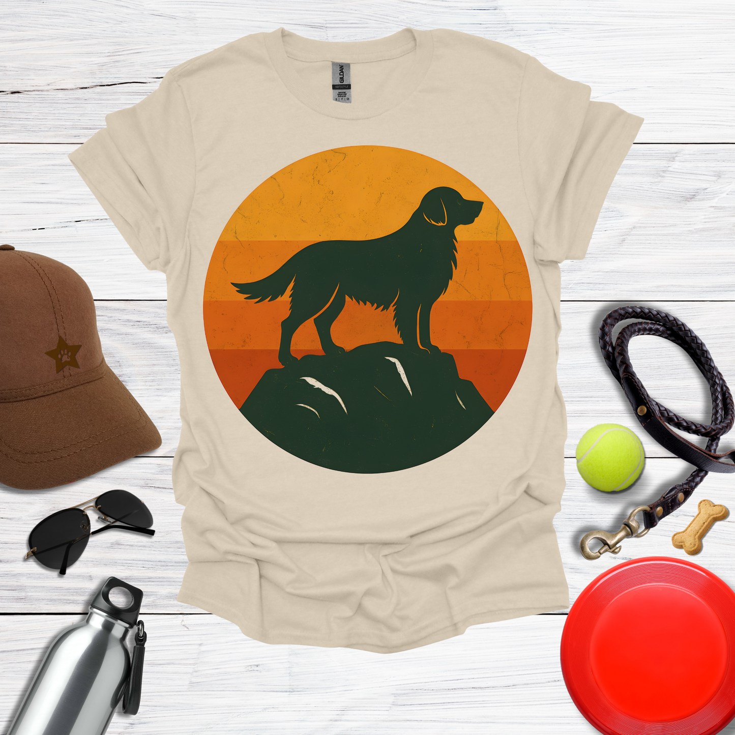 Golden Retriever at Sunset Peak T-Shirt