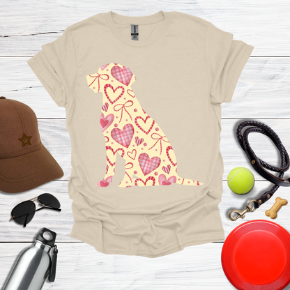 Lab with Hearts and Bows  T-Shirt