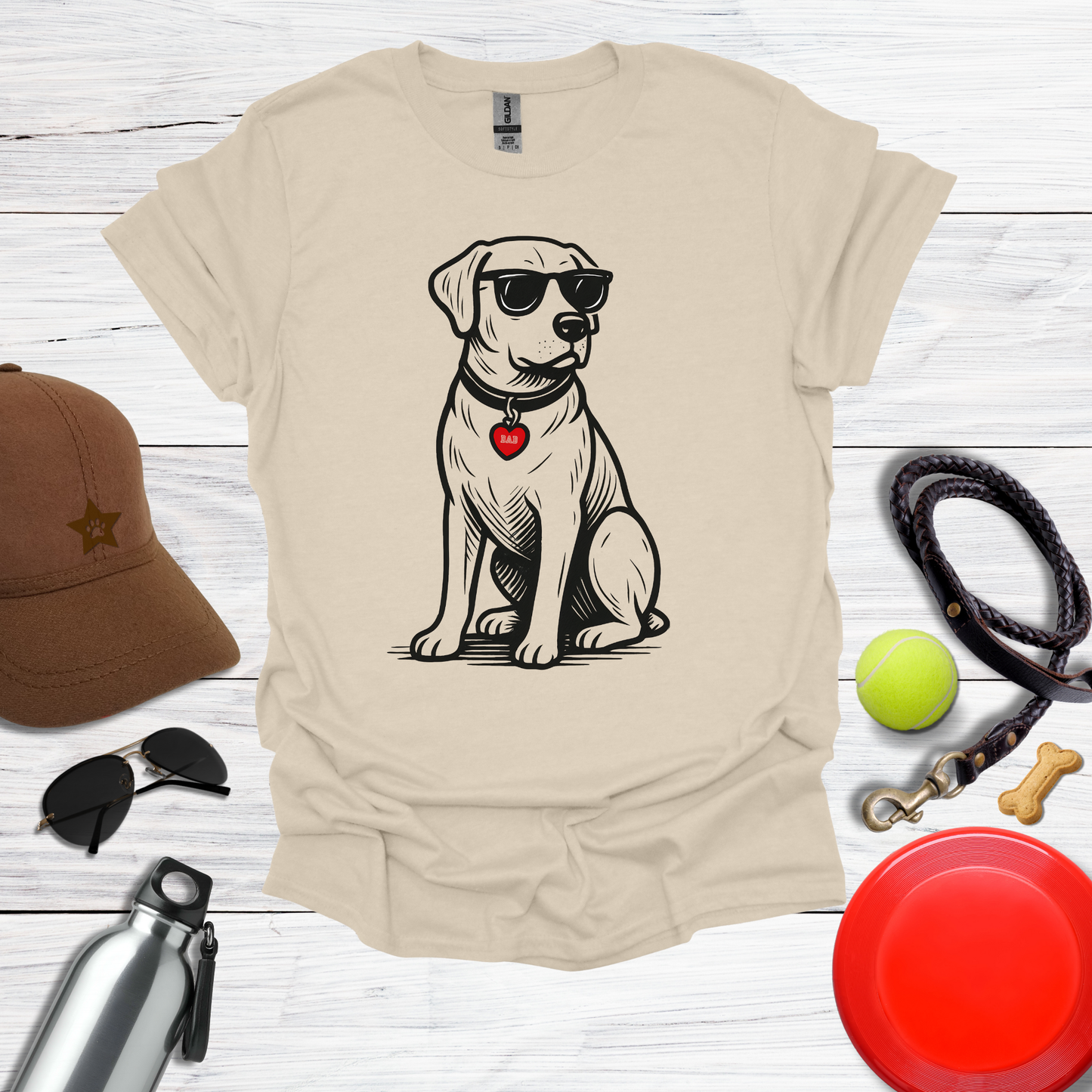 Way 2 Cool Labrador with Sunglasses for DAD T-Shirt