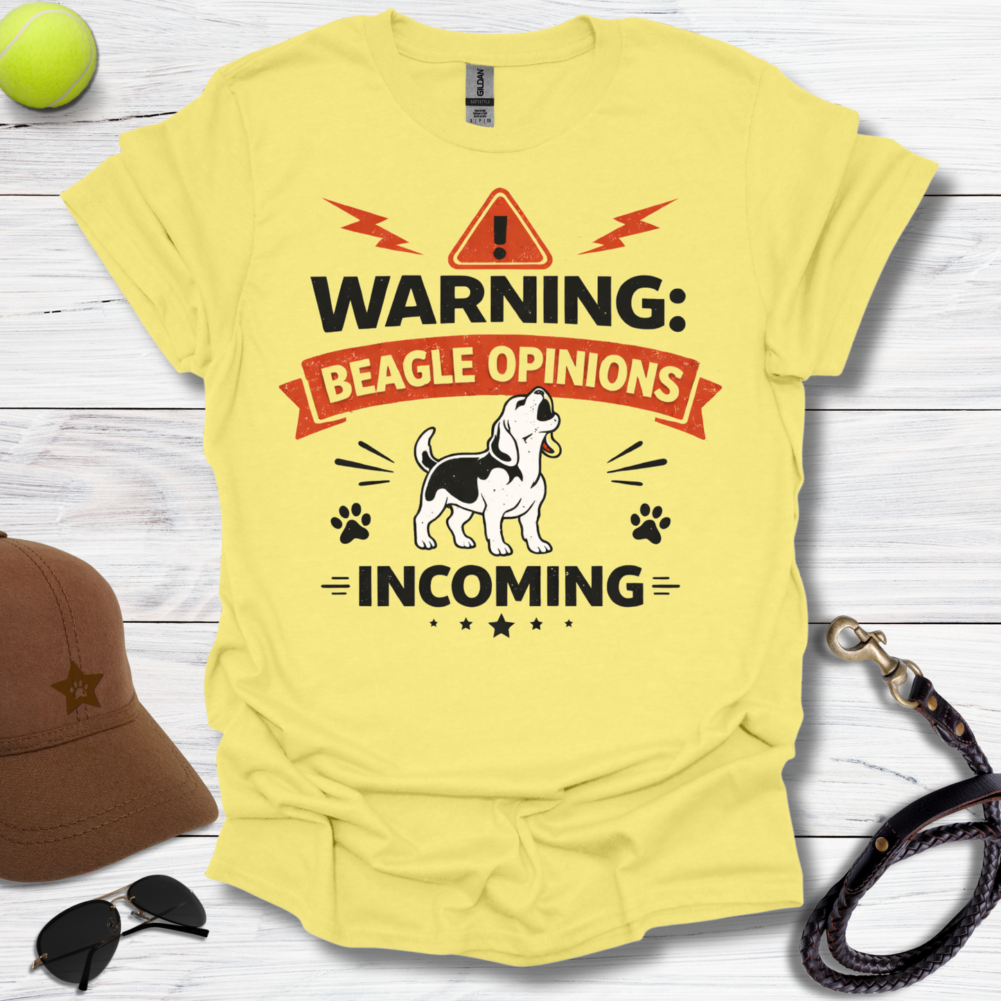Warning Beagle Opinions T-Shirt
