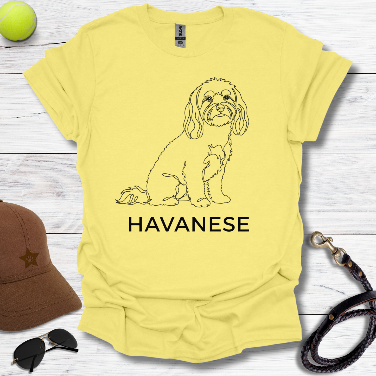 Havanese Outline Graphic T-Shirt