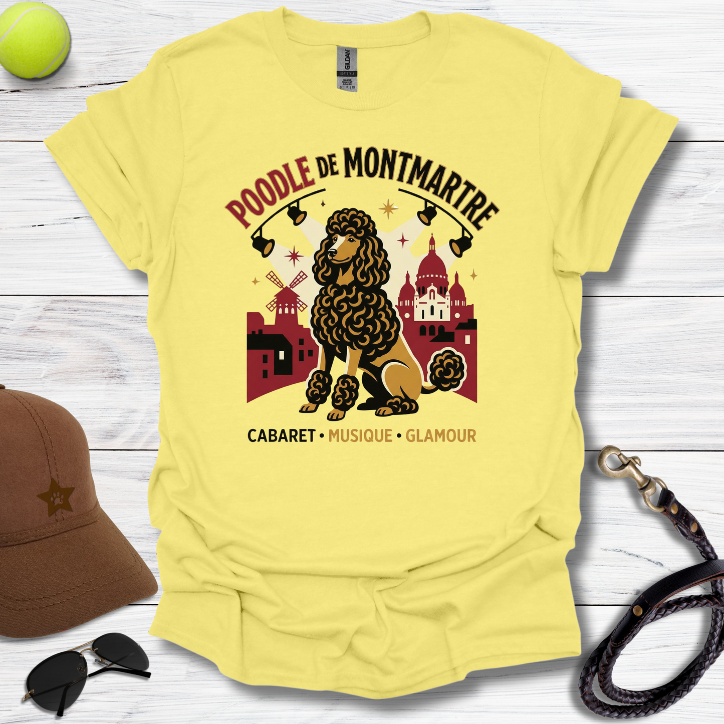 Poodle Cafe De Montmartre T-Shirt