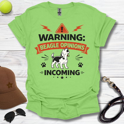 Warning Beagle Opinions T-Shirt