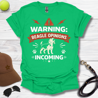 Warning Beagle Opinions T-Shirt