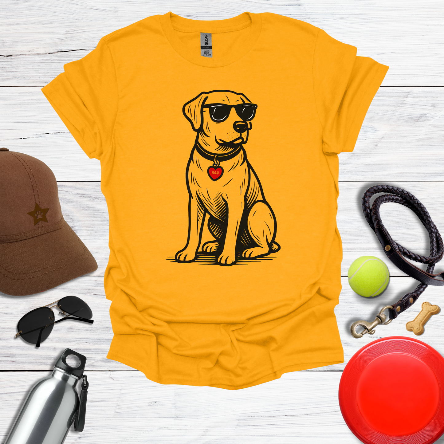 Way 2 Cool Labrador with Sunglasses for DAD T-Shirt
