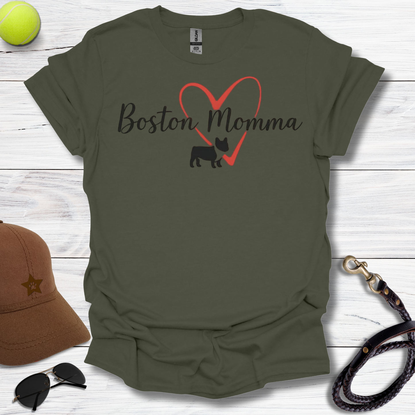 Boston Momma Heart T-Shirt
