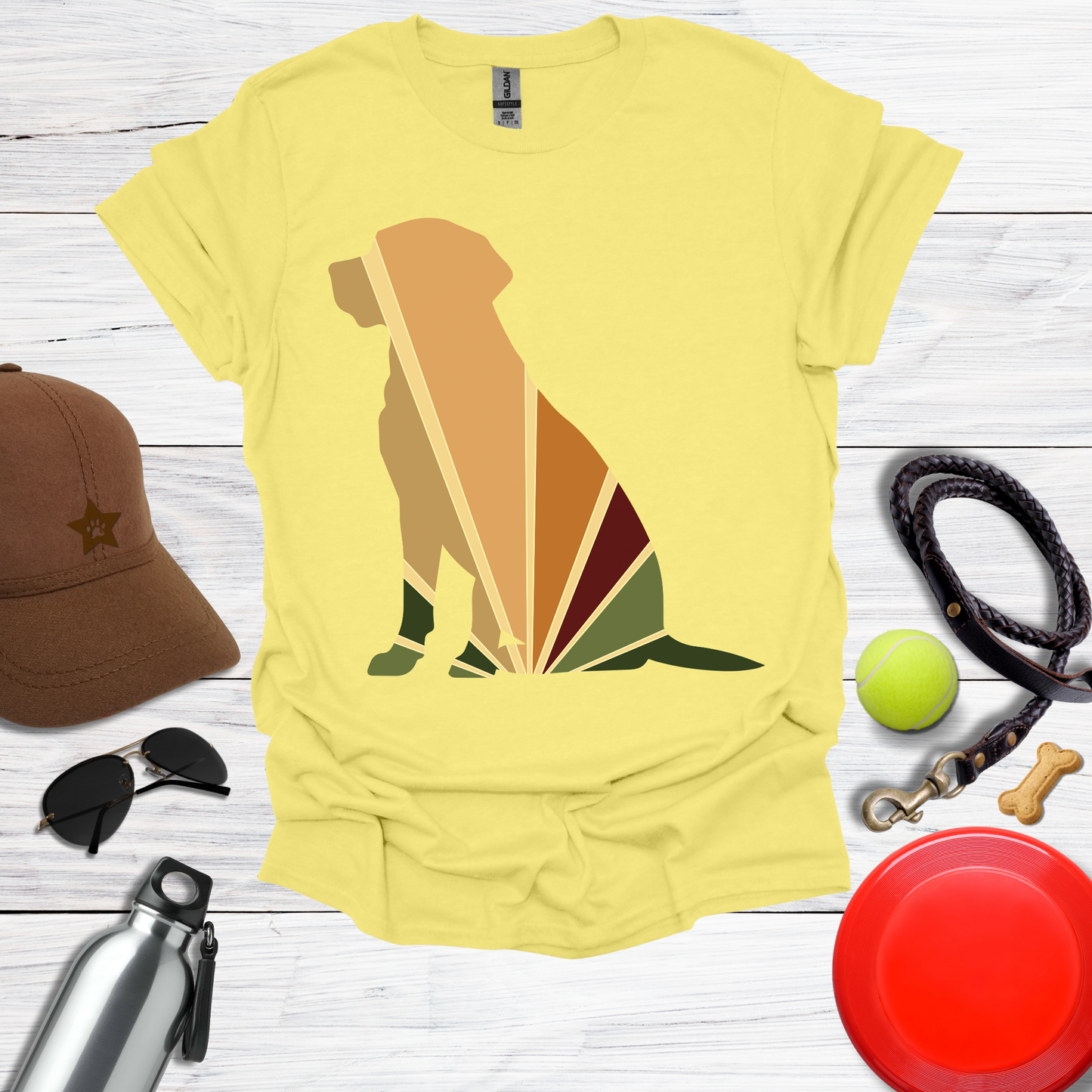 Retro Color Labrador Silhouette Tee