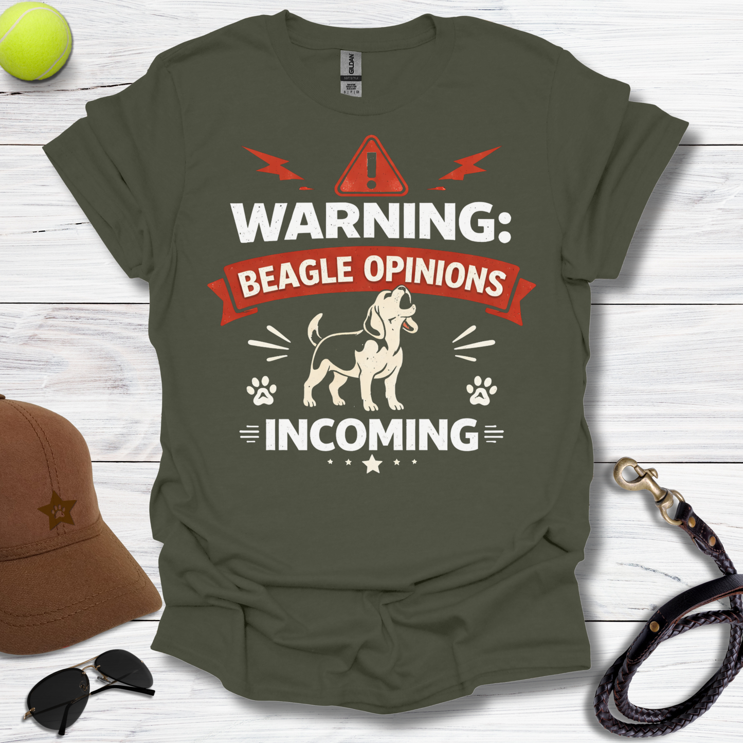 Warning Beagle Opinions T-Shirt