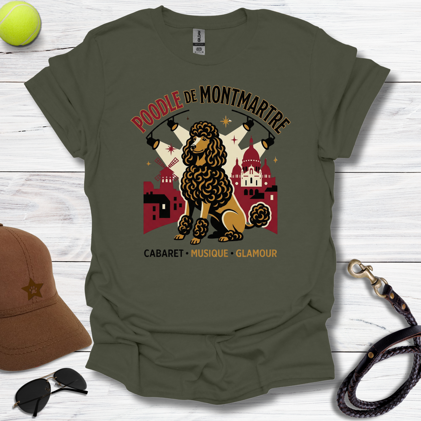 Poodle Cafe De Montmartre T-Shirt