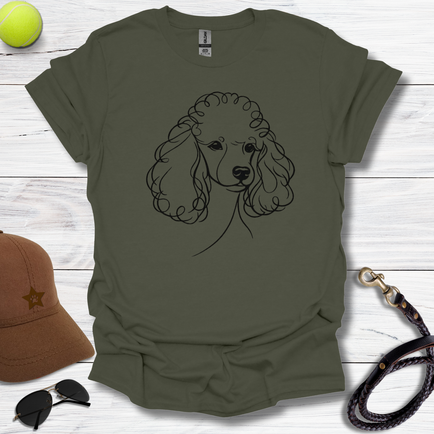 Poodle LineArt T-Shirt