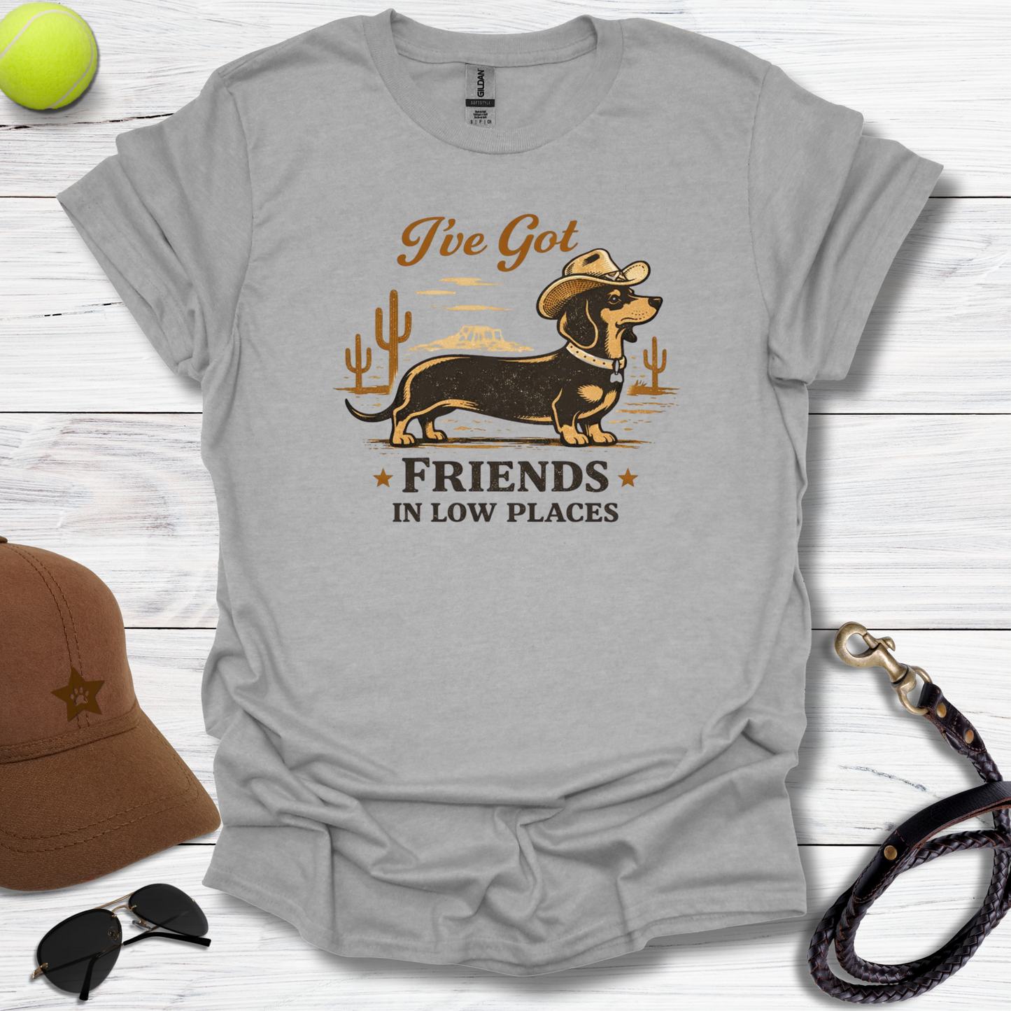 Dachshund Friends In Low Places T-Shirt