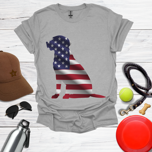 American Flag Labrador Silhouette T-Shirt
