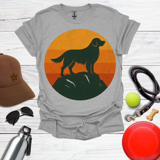 Golden Retriever at Sunset Peak T-Shirt
