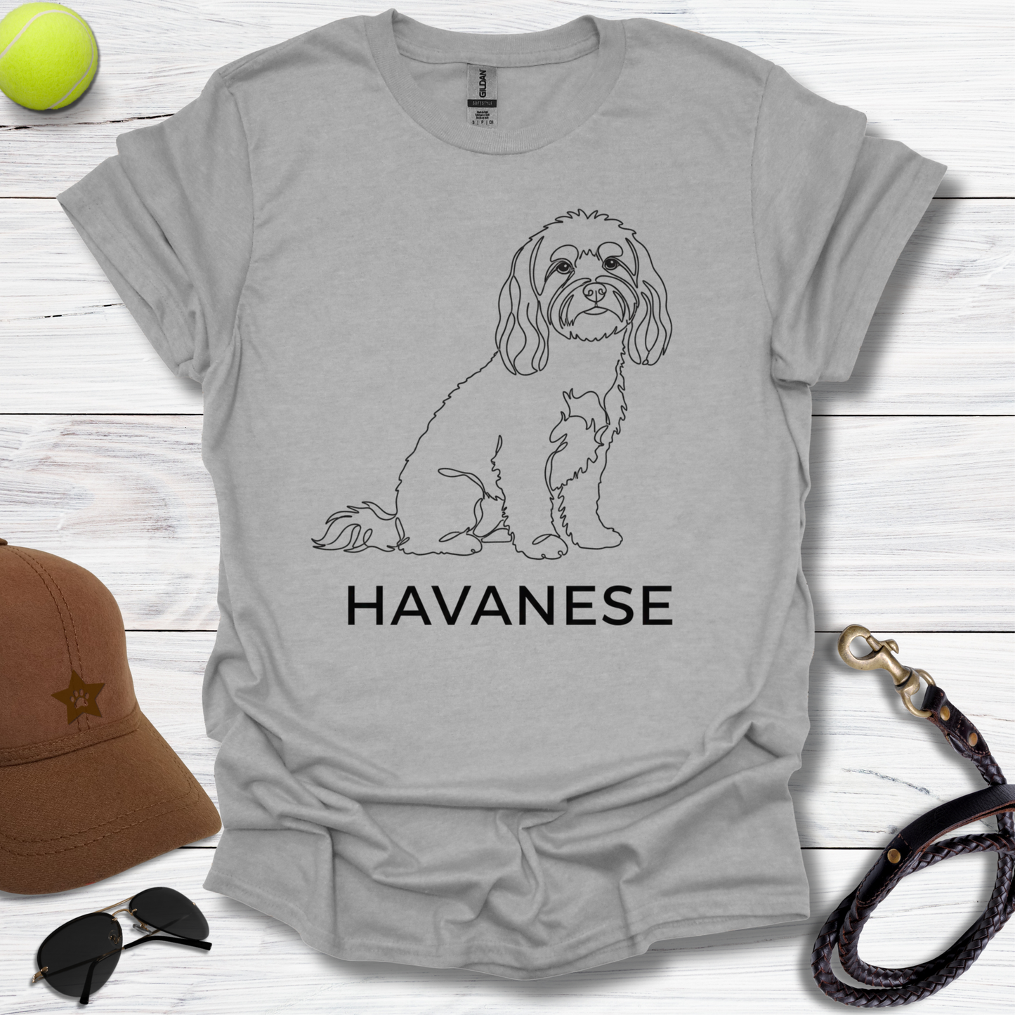 Havanese Outline Graphic T-Shirt
