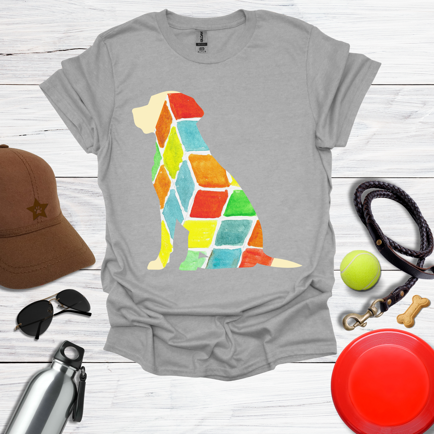 Watercolor Patchwork Labrador Tee