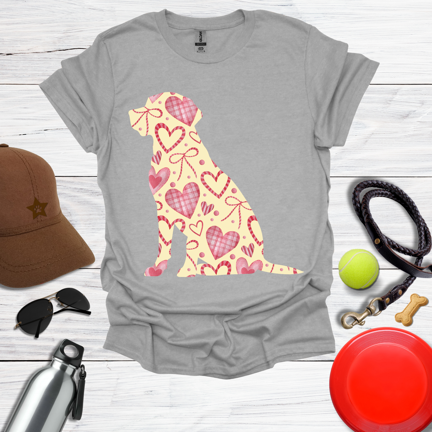 Lab with Hearts and Bows  T-Shirt