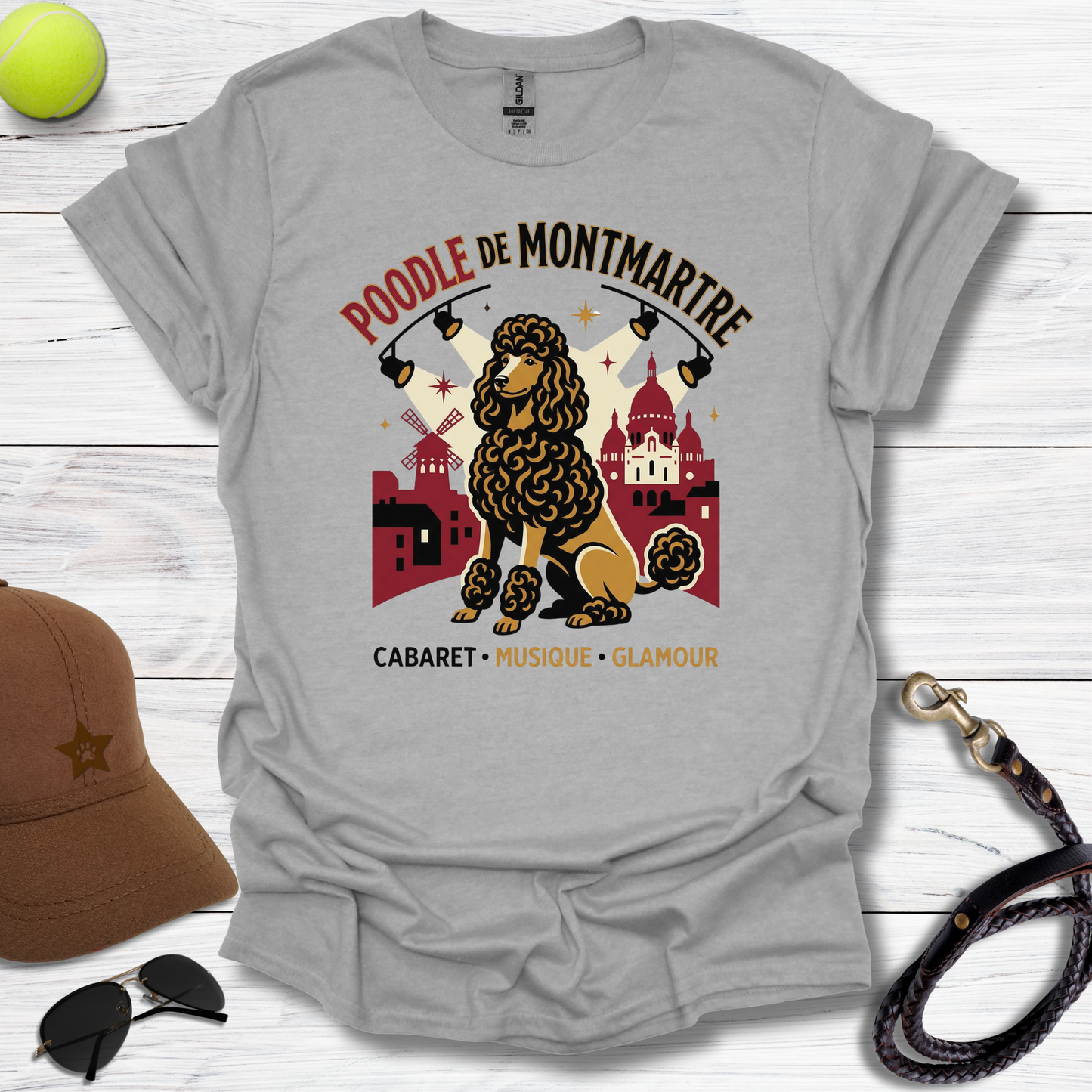 Poodle Cafe De Montmartre T-Shirt