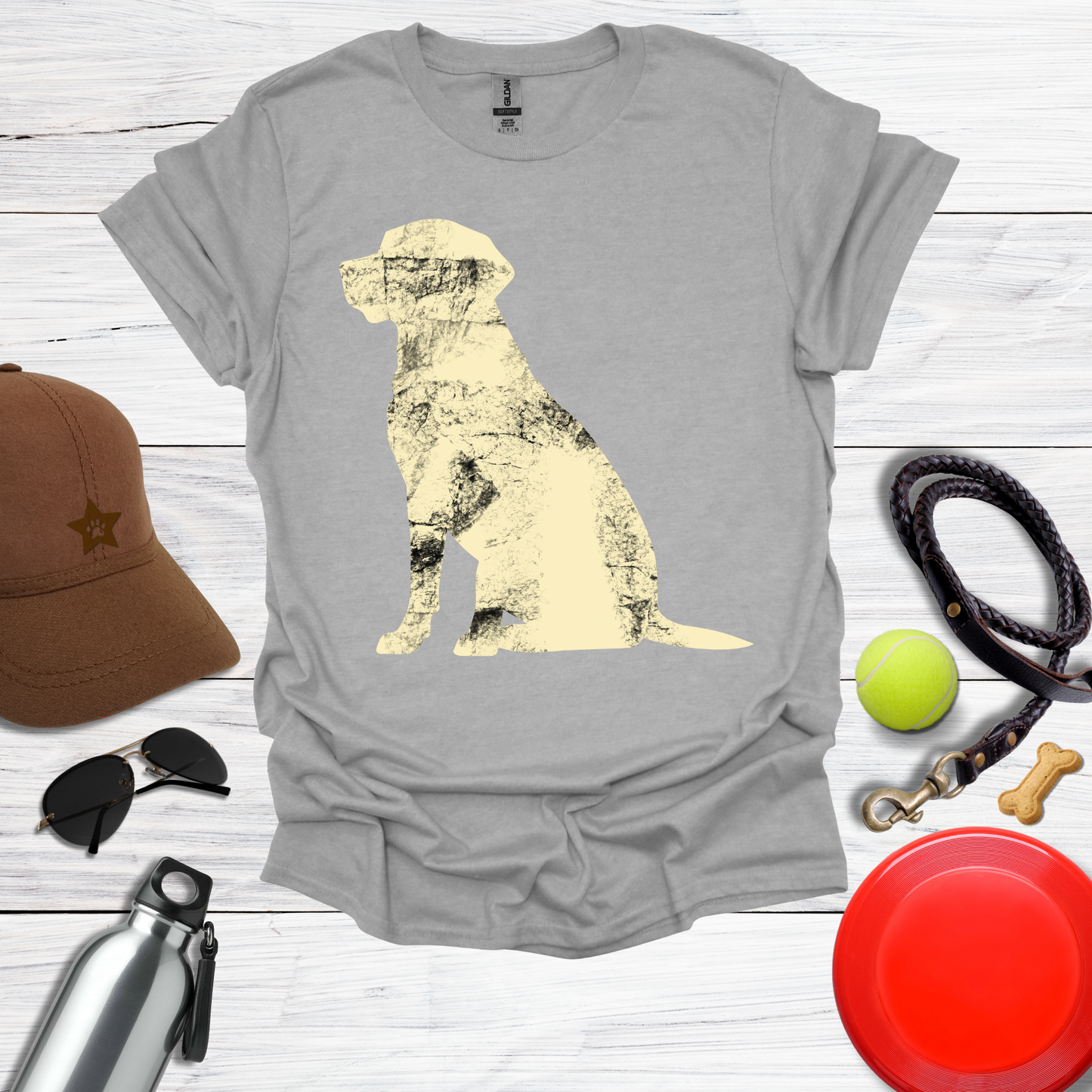 Grunge Labrador Silhouette T-Shirt
