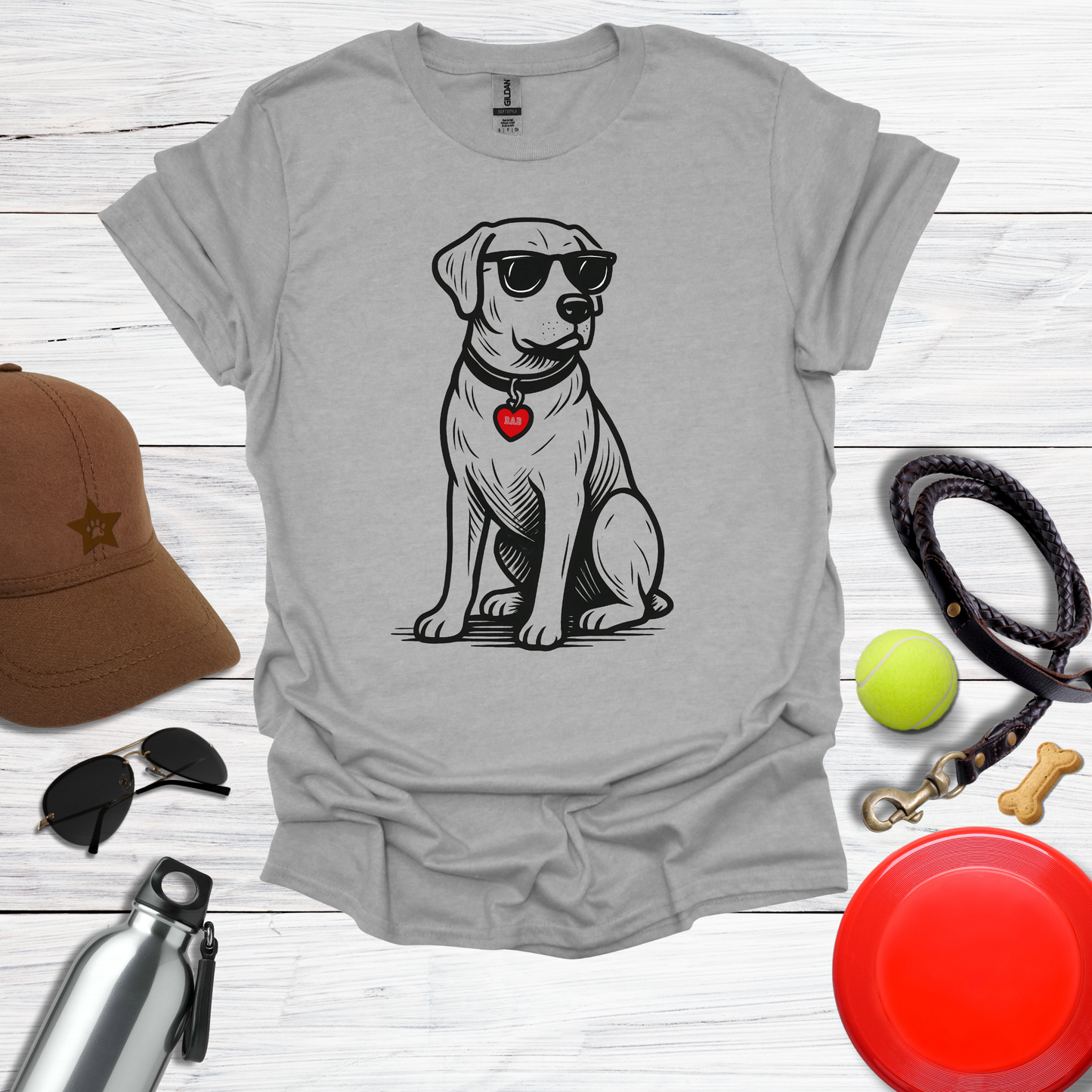 Way 2 Cool Labrador with Sunglasses for DAD T-Shirt