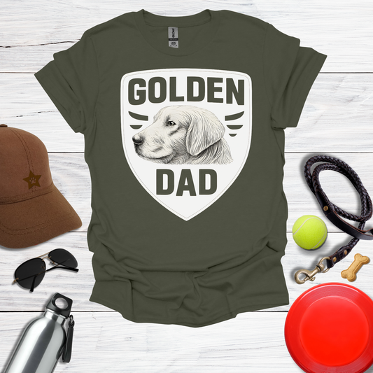 Golden Dad Vintage Dog Portrait T‑Shirt