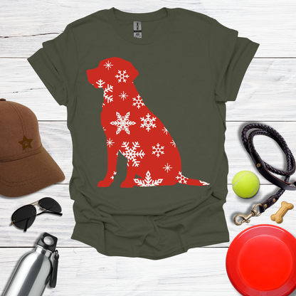Christmas Labrador Red & Snowflake Tee