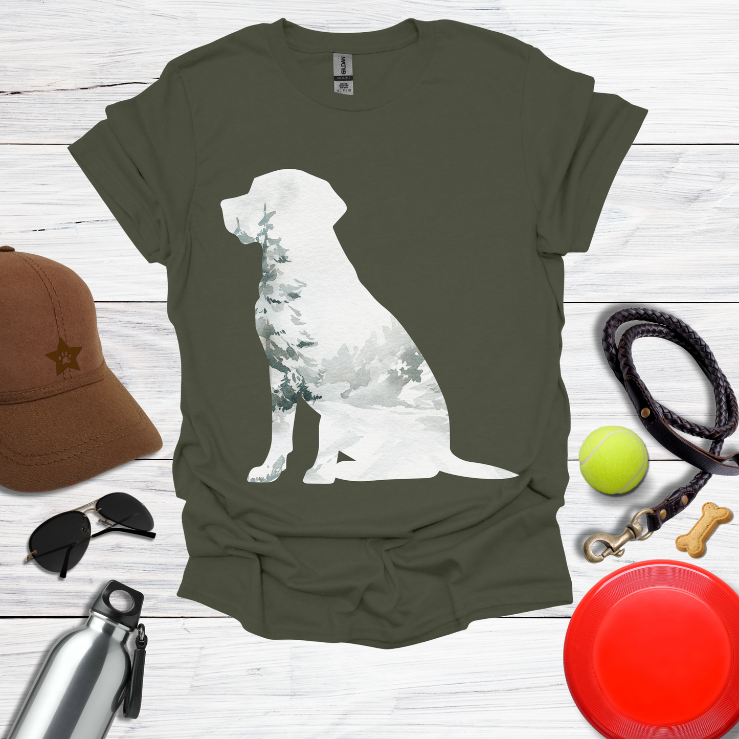 Labrador Among the Snow & Pines T-Shirt