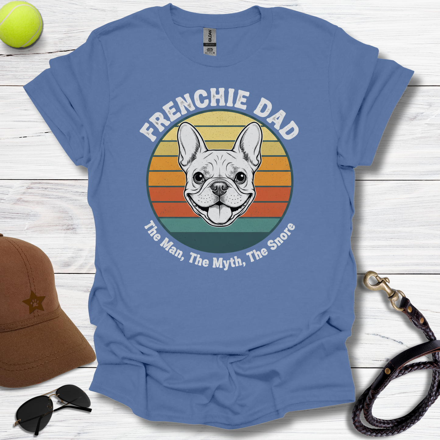 Frenchie Dad Man, Myth, Snore T-Shirt
