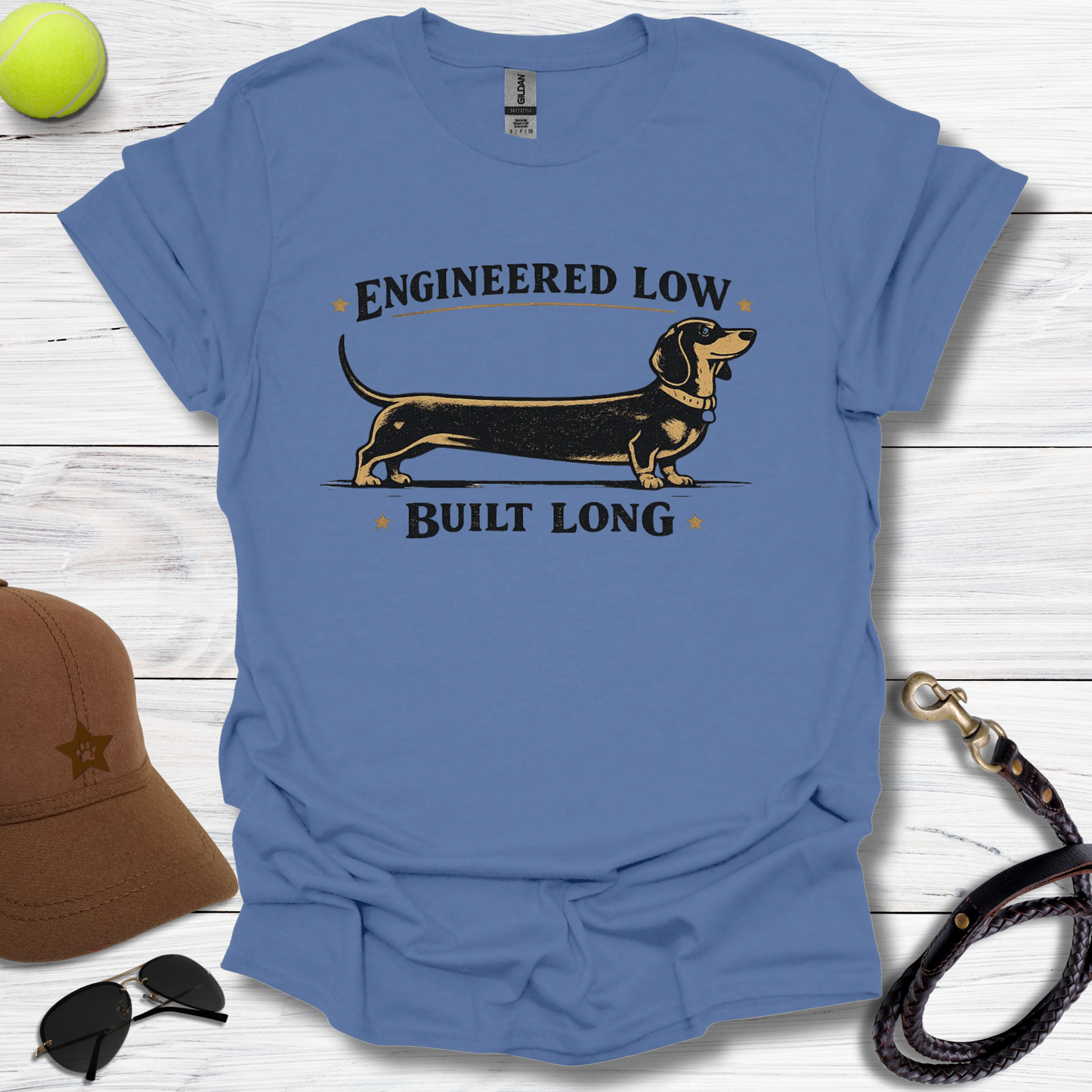 "Engineered Low, Built Long" Dachshund T-Shirt